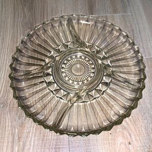 Starburst vintage 12” sawtooth glass platter